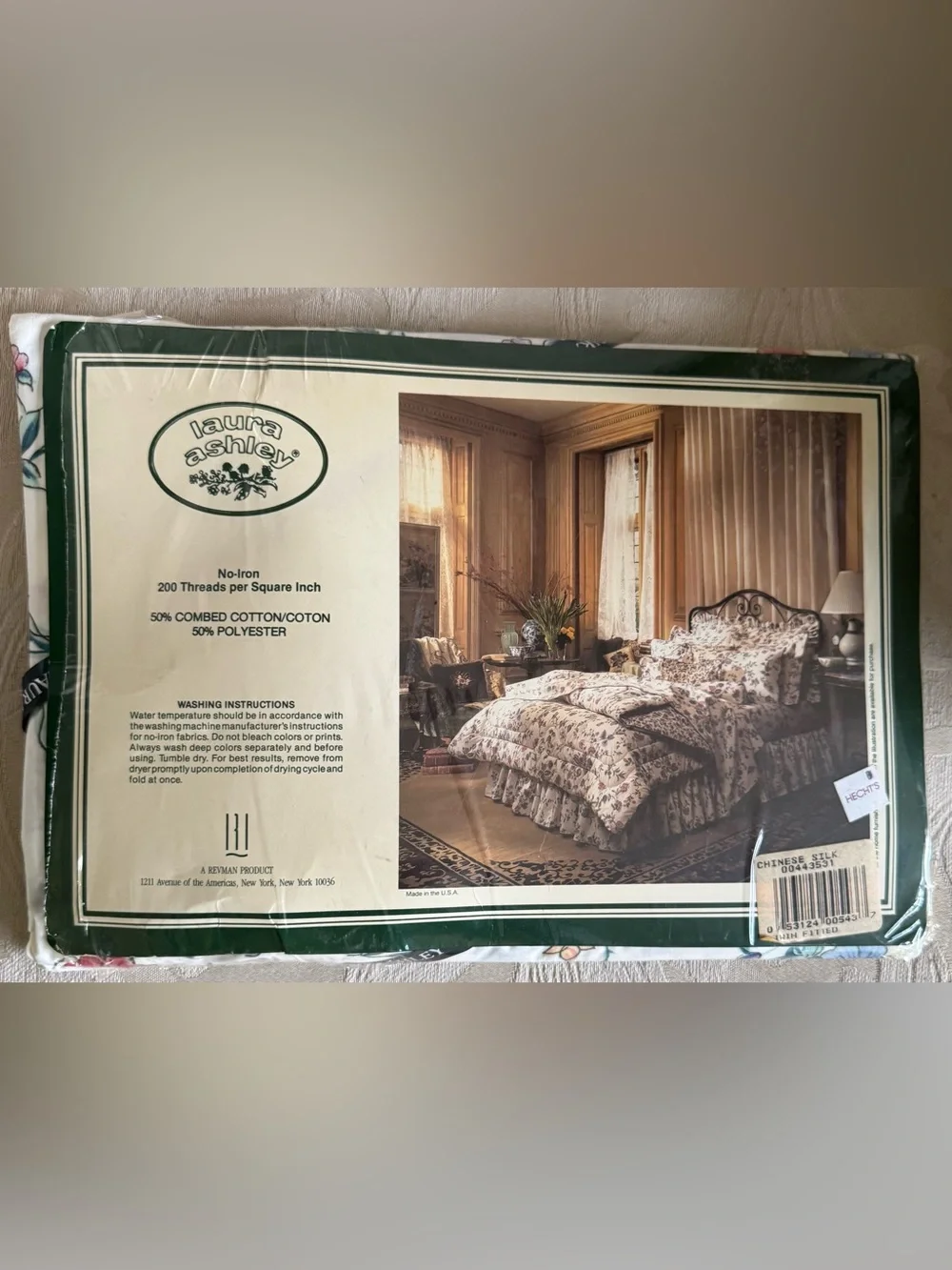 Laura Ashley Chinese Silk twin fitted sheet.